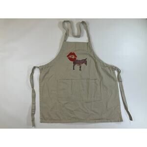 CafePress Kiss My Ass Donkey Apron Beige 100% Cotton Funny Novelty Cooking